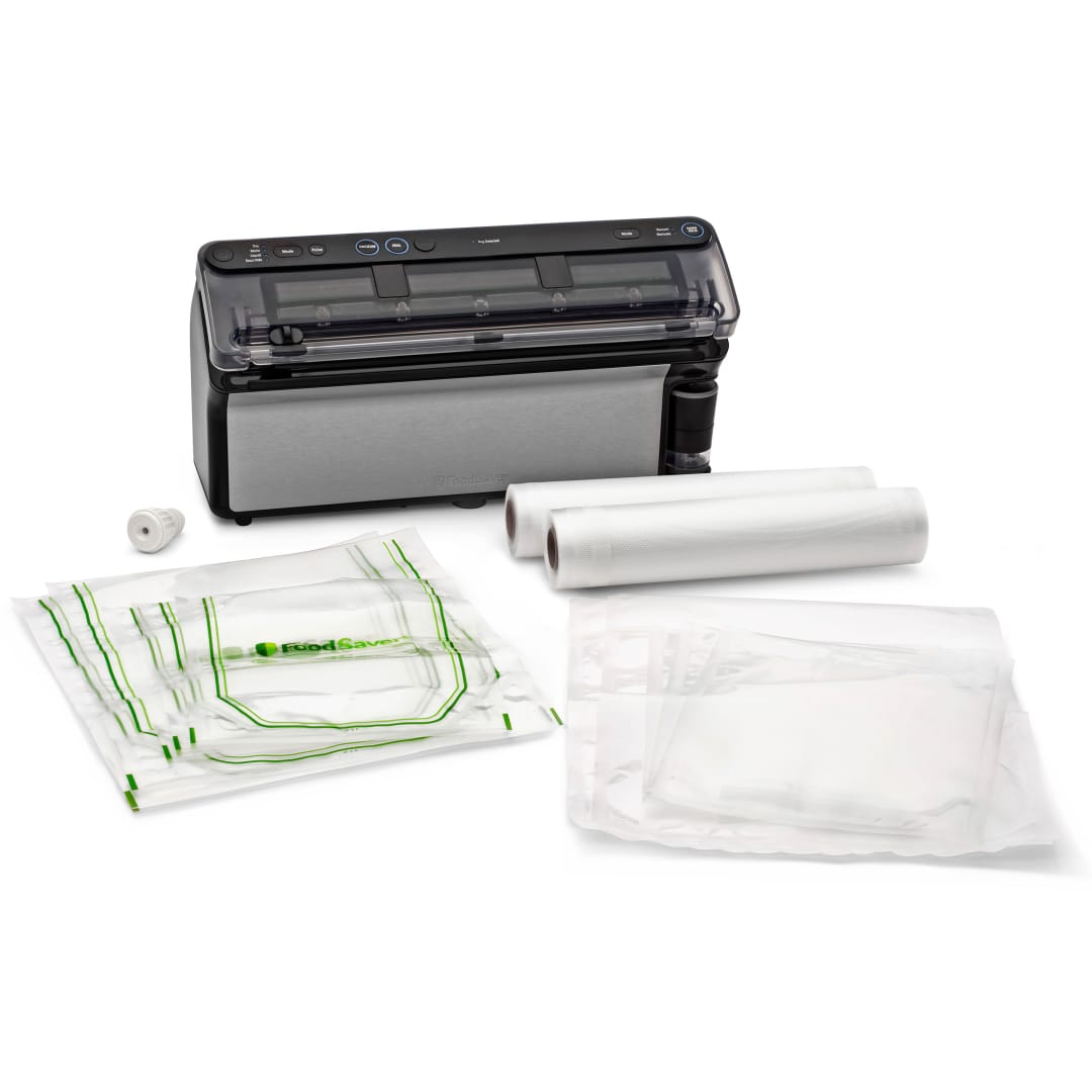 FoodSaver® Elite All-in-One Liquid+ Vacuum Sealer with Bags, Rolls, and Accessories, Stainless Steel