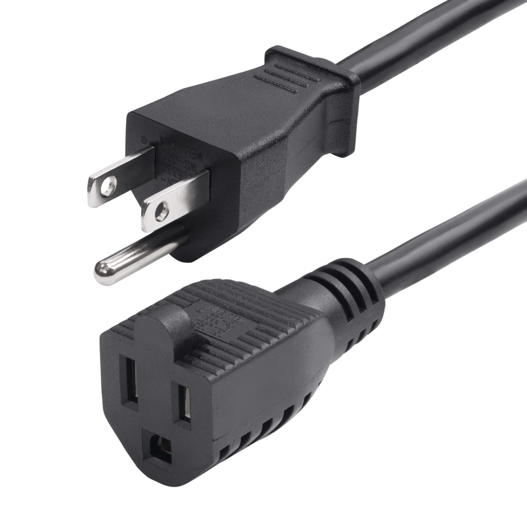NEMA 5 15P to NEMA 5 15R 10A 125V 18 AWG 10 ft 3 05 m