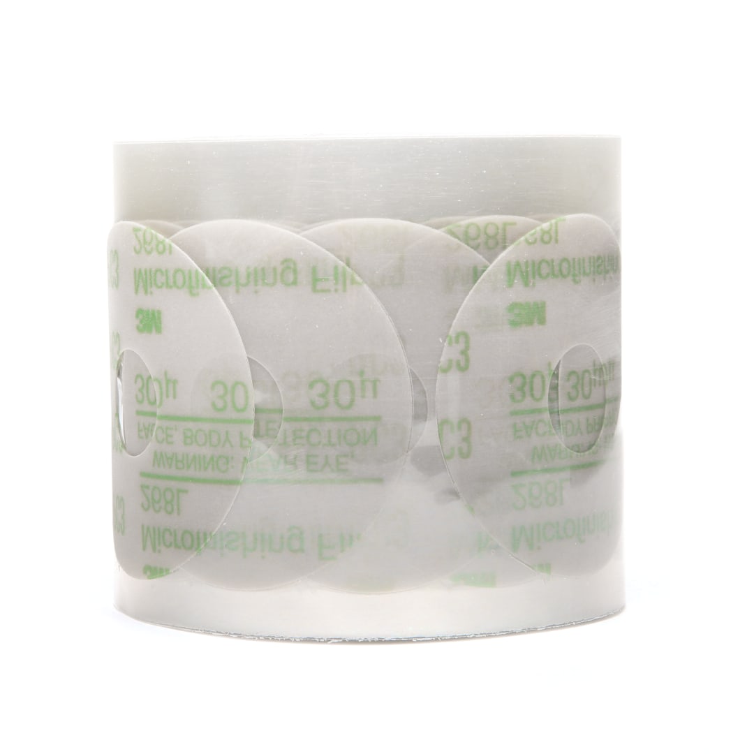 3M™ Microfinishing PSA Film Disc Roll 268L, 7 Mic 3MIL, 37 mm x NH, Scallop, 1000 Discs/Roll, 4 Rolls/Case