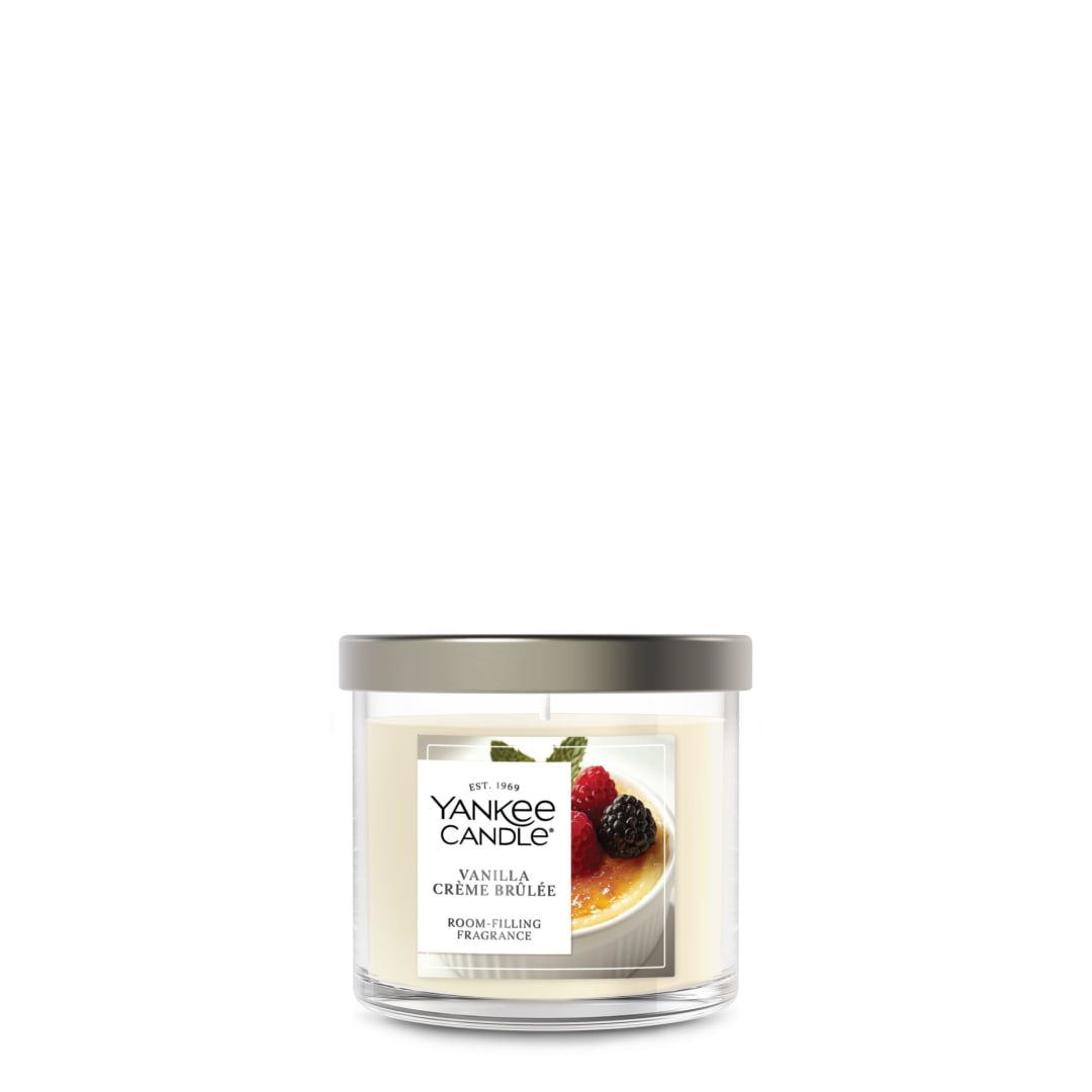 Yankee Candle® Small Tumbler Scented Candle with up to 40 Hour Burn Time, Premium Plant Wax Blend for Consistent Burn, 4.3 oz Tumbler Candle with Room Filling Fragrance, Vanilla Crème Brûlée