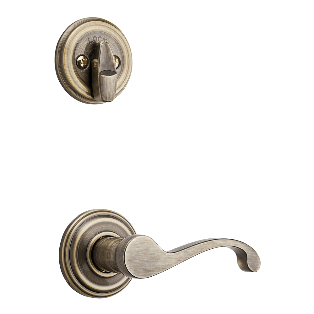 966 Single Cylinder Interior Pack w/ Commonwealth Left-Handed Lever for Signature Series Handlesets in Antique Brass