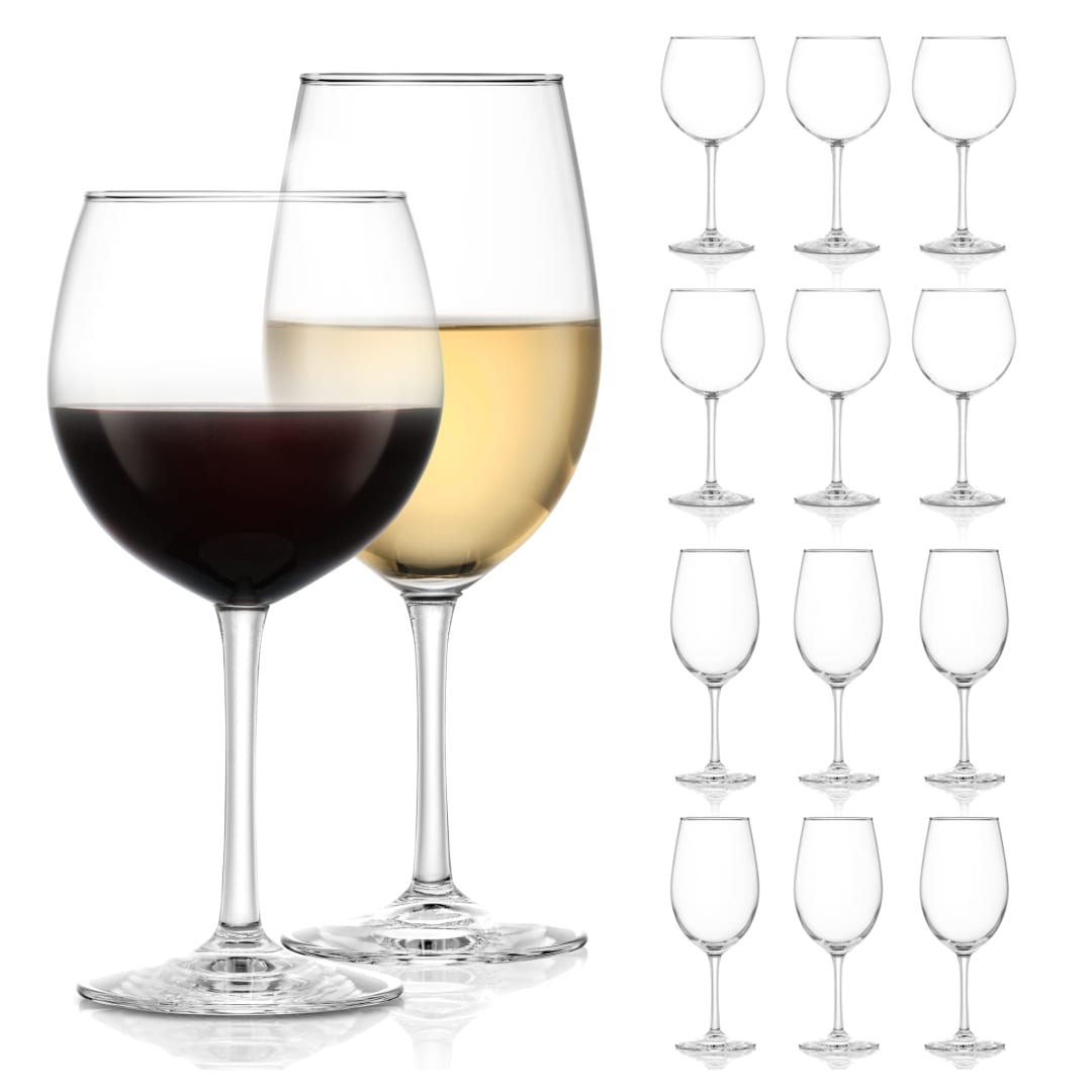Libbey Vineyard Reserve 12-Piece Wine Glass Party Set for Chardonnay and Merlot/Bordeaux