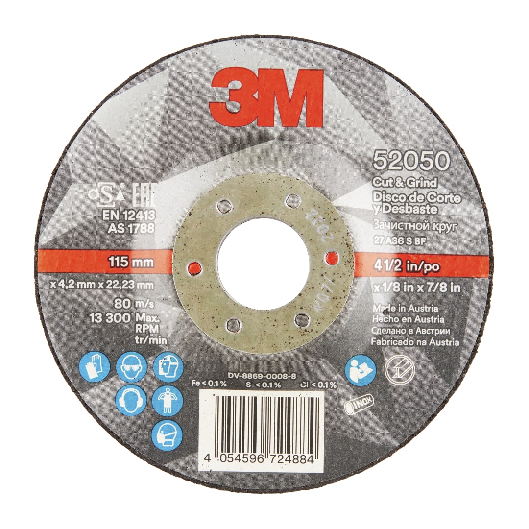 3M™ ADVANCED Cut and Grind Wheel 52050, 115 x 4.2 x 22.23MM