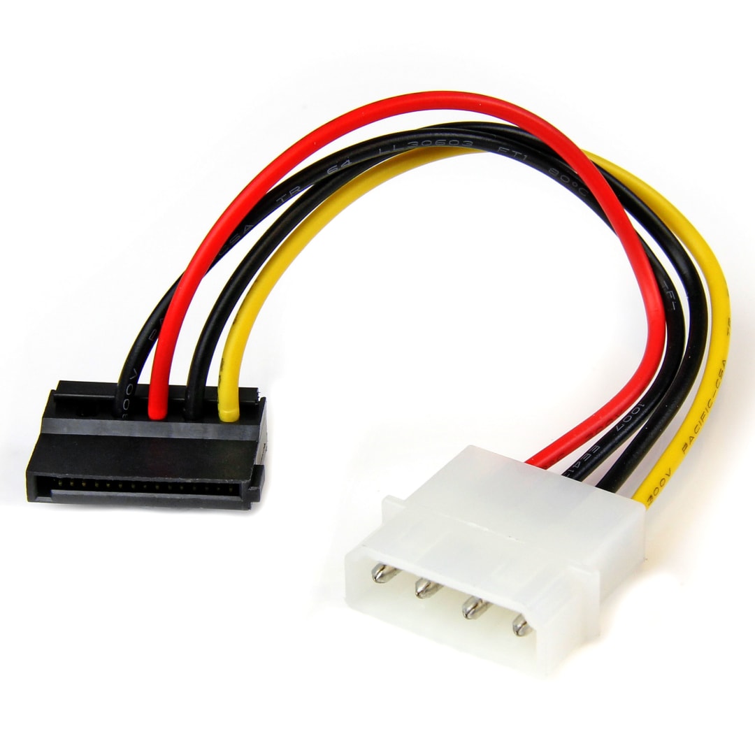 6in LP4 to Left Angle SATA Power Adapter Cable