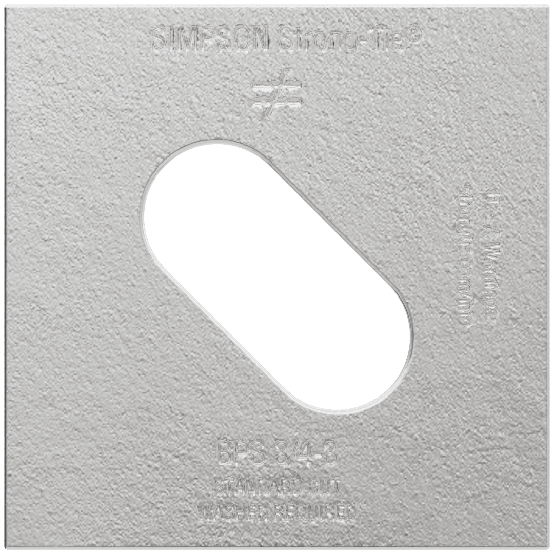 Simpson Strong-Tie BPS 3/4-3HDG BPS 3 in. x 3 in. HDG Slotted Bearing Plate with 3/4 in. Bolt Dia. (Pack of 2000)