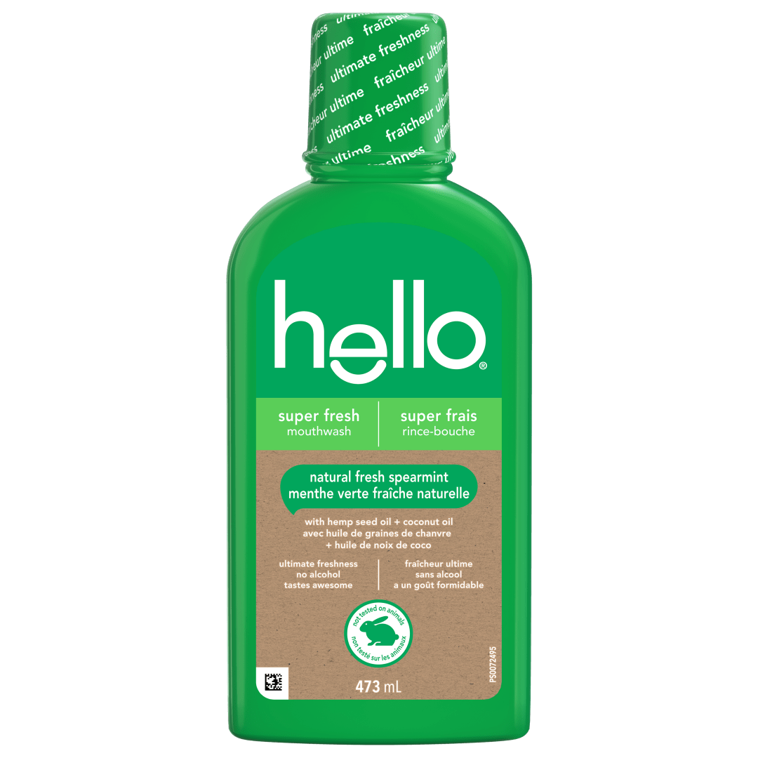 hello super frais rince-bouche, menthe verte fraîche naturelle