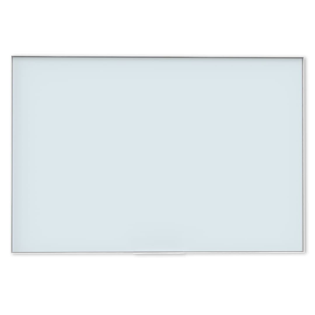 U Brands® White Aluminum Frame Non-Magnetic Glass Dry Erase Board, 72" x 48" White Frosted (Actual Size 70" x 47")
