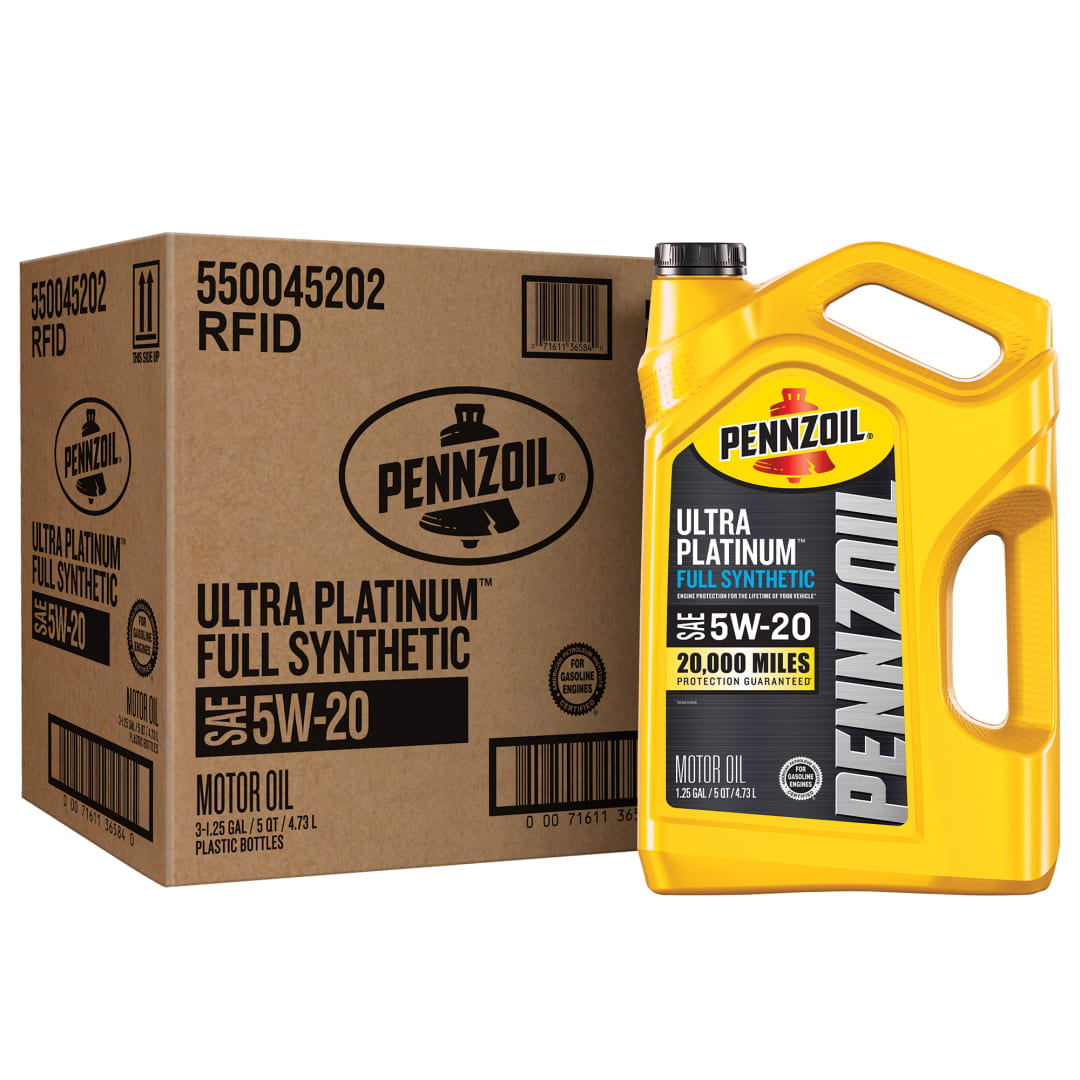 Pennzoil Ultra Platinum Full Synthetic 5W-20 Motor Oil, 5 Quart (3 Pack)