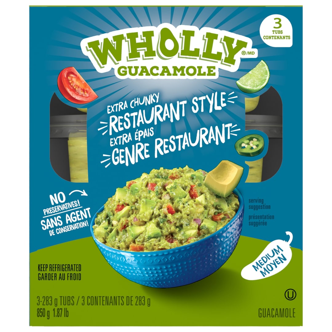 WHOLLY Guacamole Restaurant Style 3-10 oz cup -can