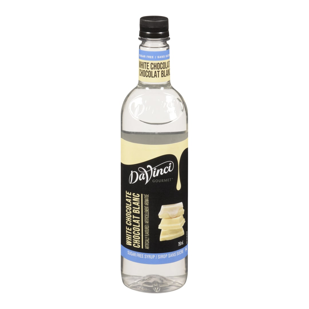 DaVinci Gourmet Sugar Free White Chocolate Syrup, Plastic Bottle, 4 x 750 mL