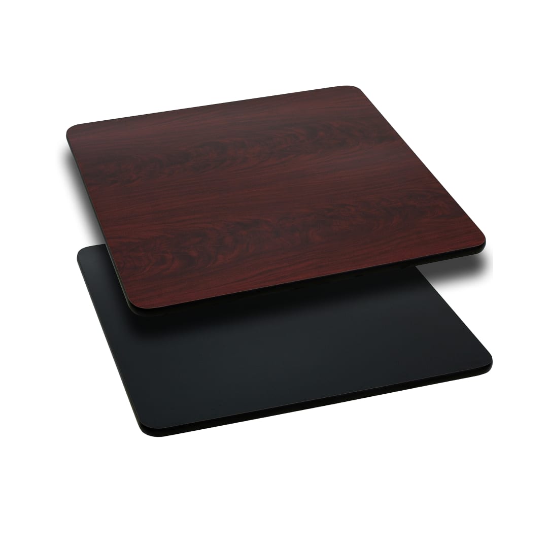 Glenbrook 30'' Square Table Top with Black or Mahogany Reversible Laminate Top