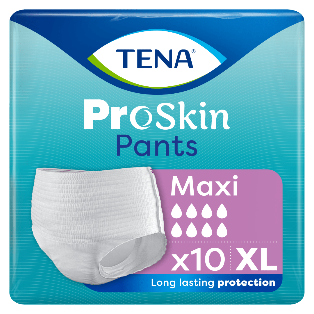 TENA ProSkin Pants Maxi – Disposable Incontinence Underwear for Moderate to Heavy Leakage with Fast Absorption, Odour Control &amp; Triple Skin Protection - X-Large, Pack of 10