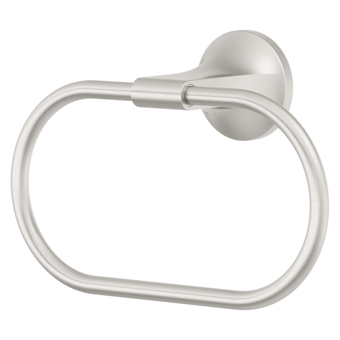 Pfirst Modern Towel Ring in Spot Defense Brushed Nickel