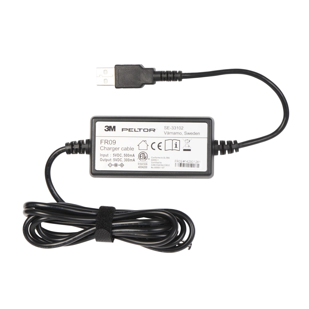 3M™ PELTOR™ USB Şarj Kablosu, FR09, Lite-Com BRS Kulaklık Pili ACK053 için