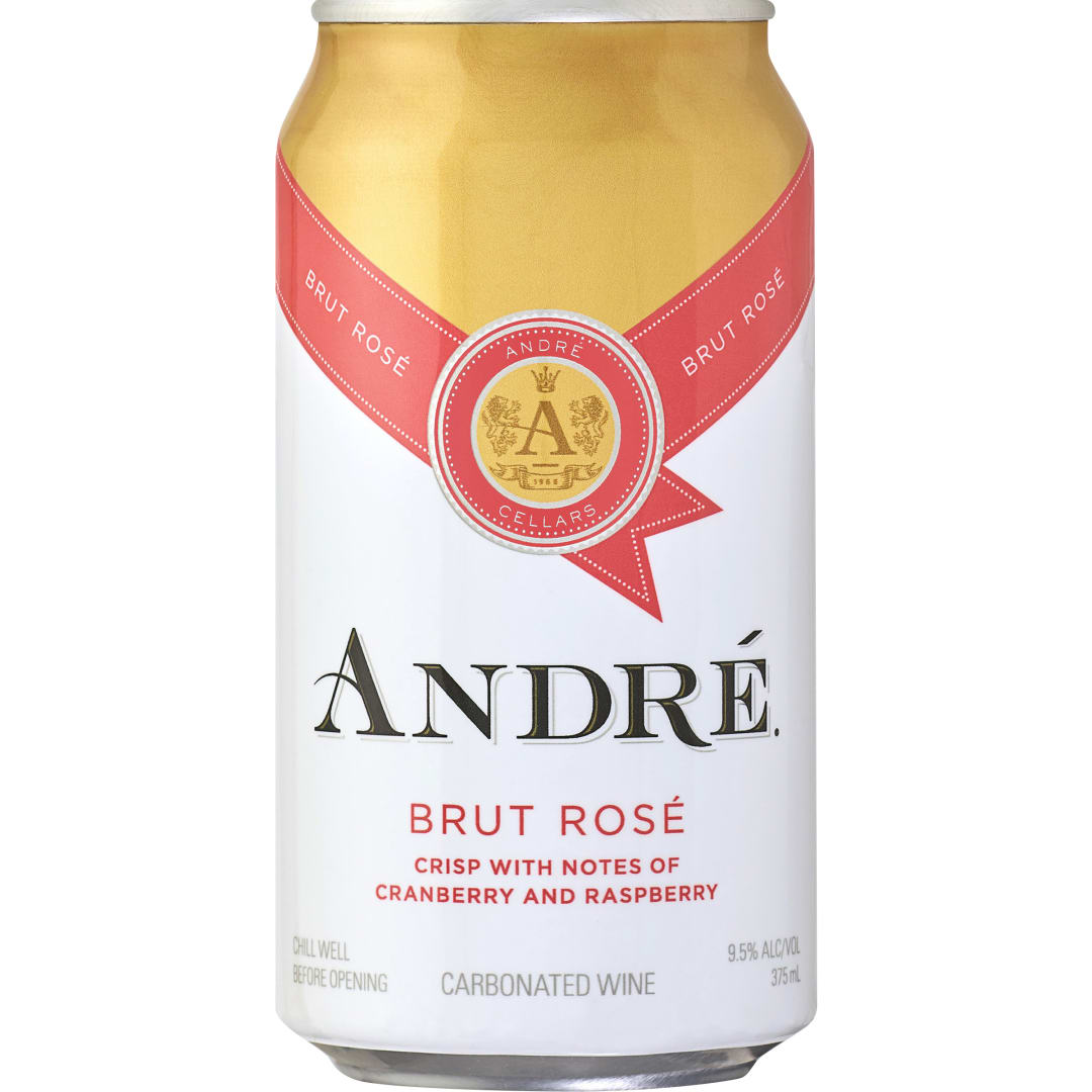 Andre Brut Rosé Champagne Sparkling Wine Single Serve 375ml Can