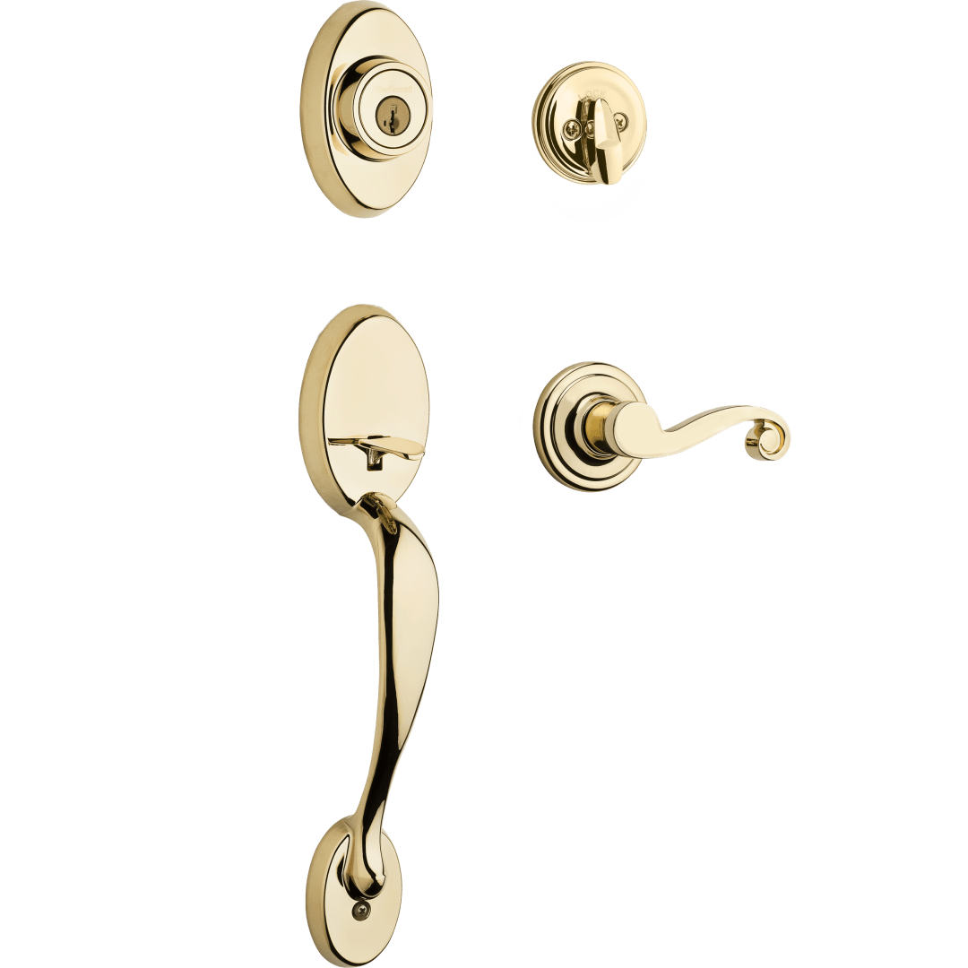 Chelsea Single Cylinder Handleset w/Lido Lever featuring SmartKey Security™ in Lifetime Polished Brass