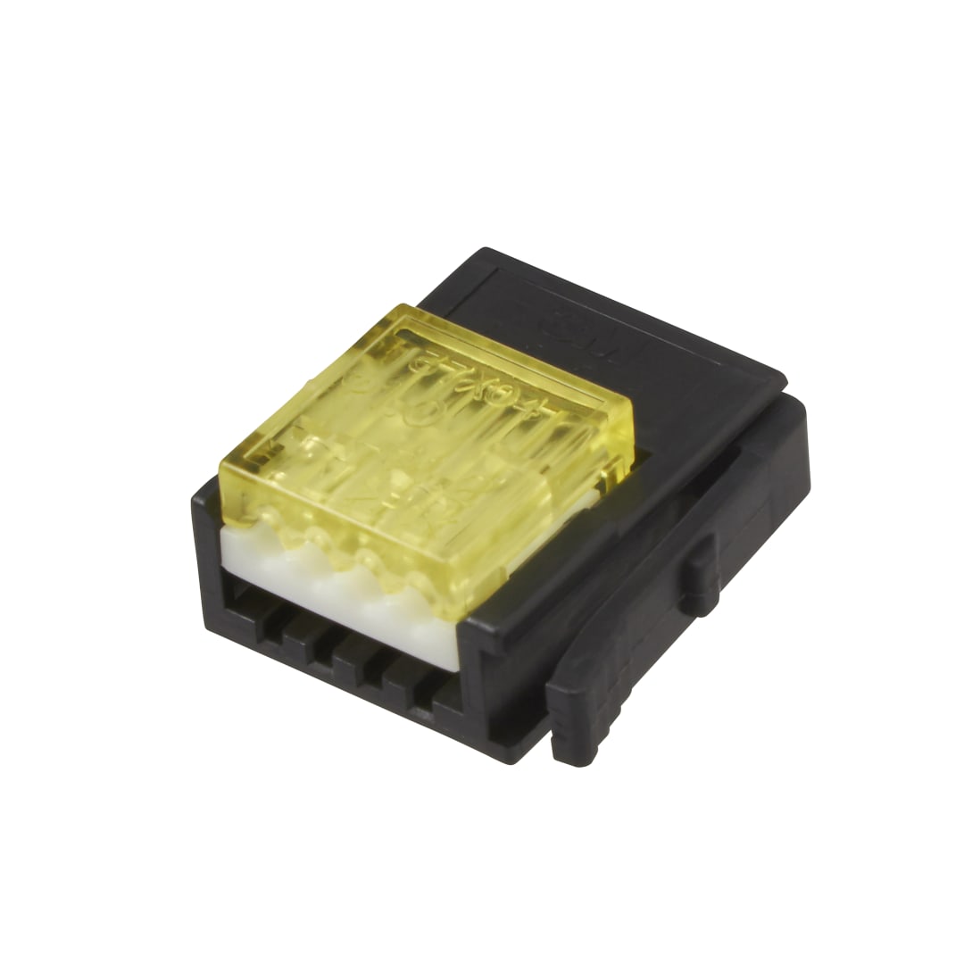 3M™ 37104-3122-000 FL 100, Mini Clamp II, Stiftstecker für die Kabelmontage, 04-polig, 24-26 AWG, 0,20 µm Au, Schwarz/Gelb