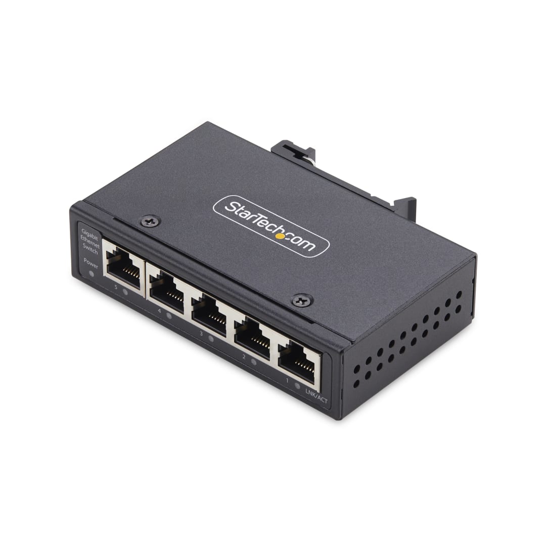 5-Port Gigabit Industrial Unmanaged Switch - DIN Rail