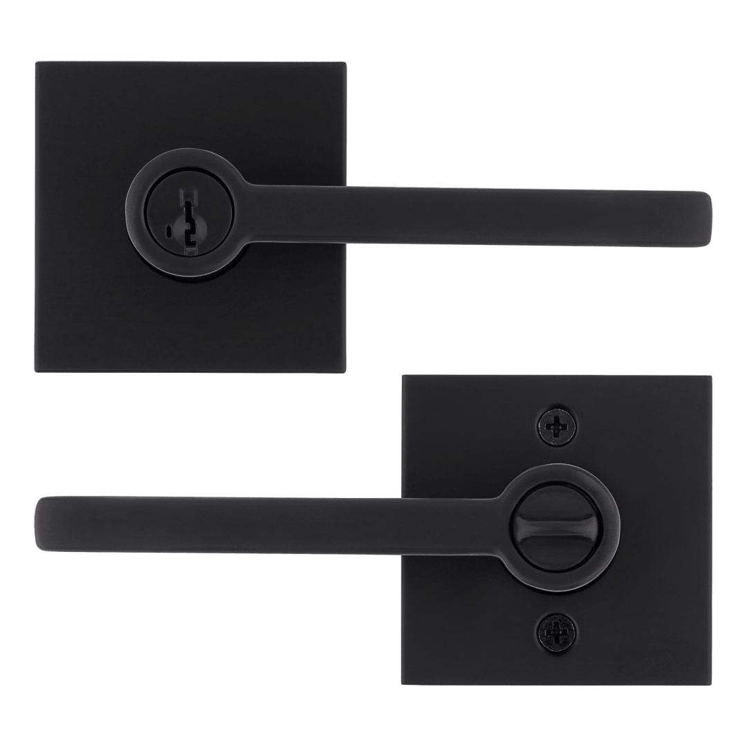 Halifax Entry Lever featuring SmartKey Security™ in Matte Black