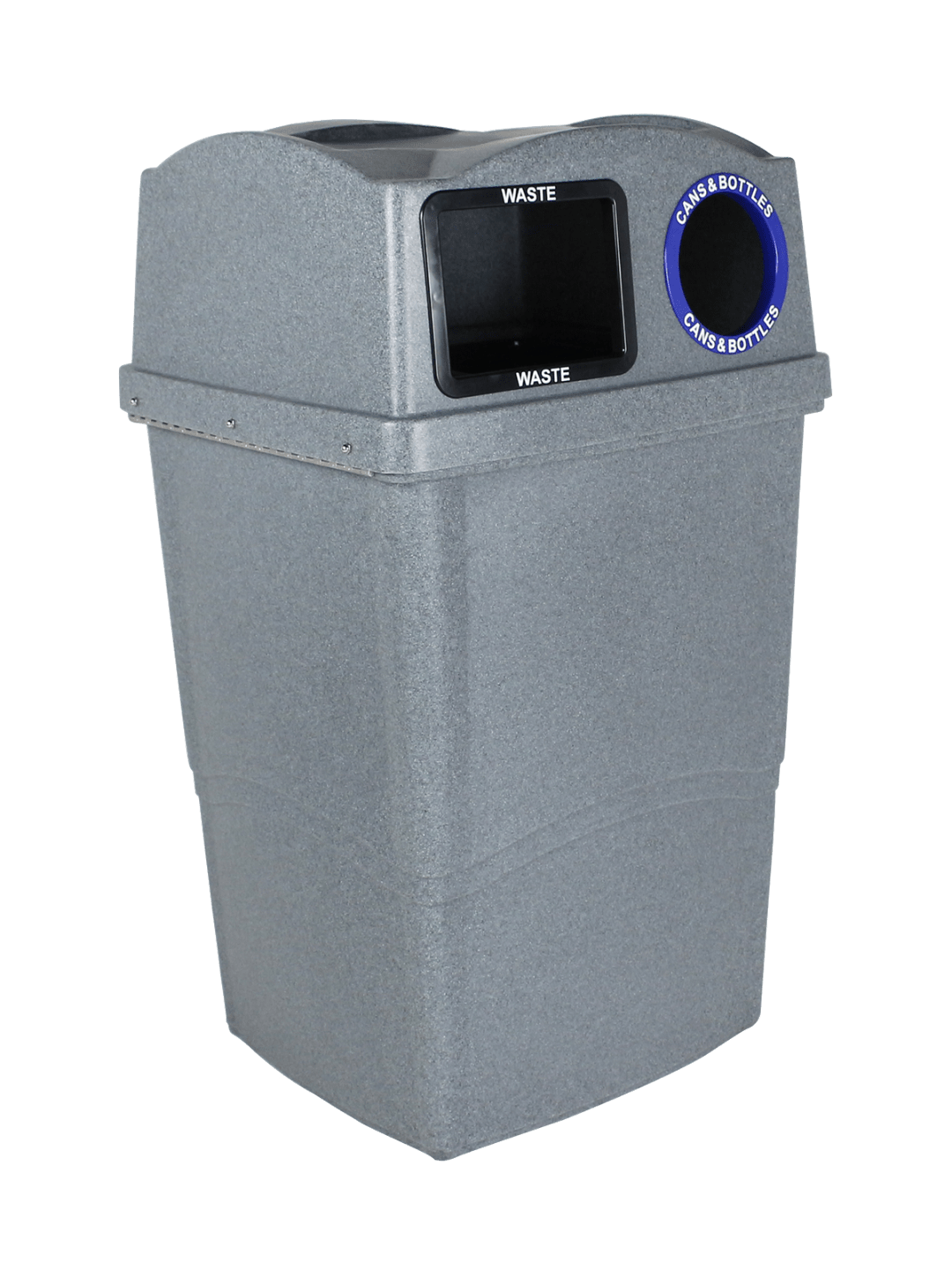 WAVE - Double - Kit - Indoor - Waste - Cans & Bottles - Full-Circle - Greystone