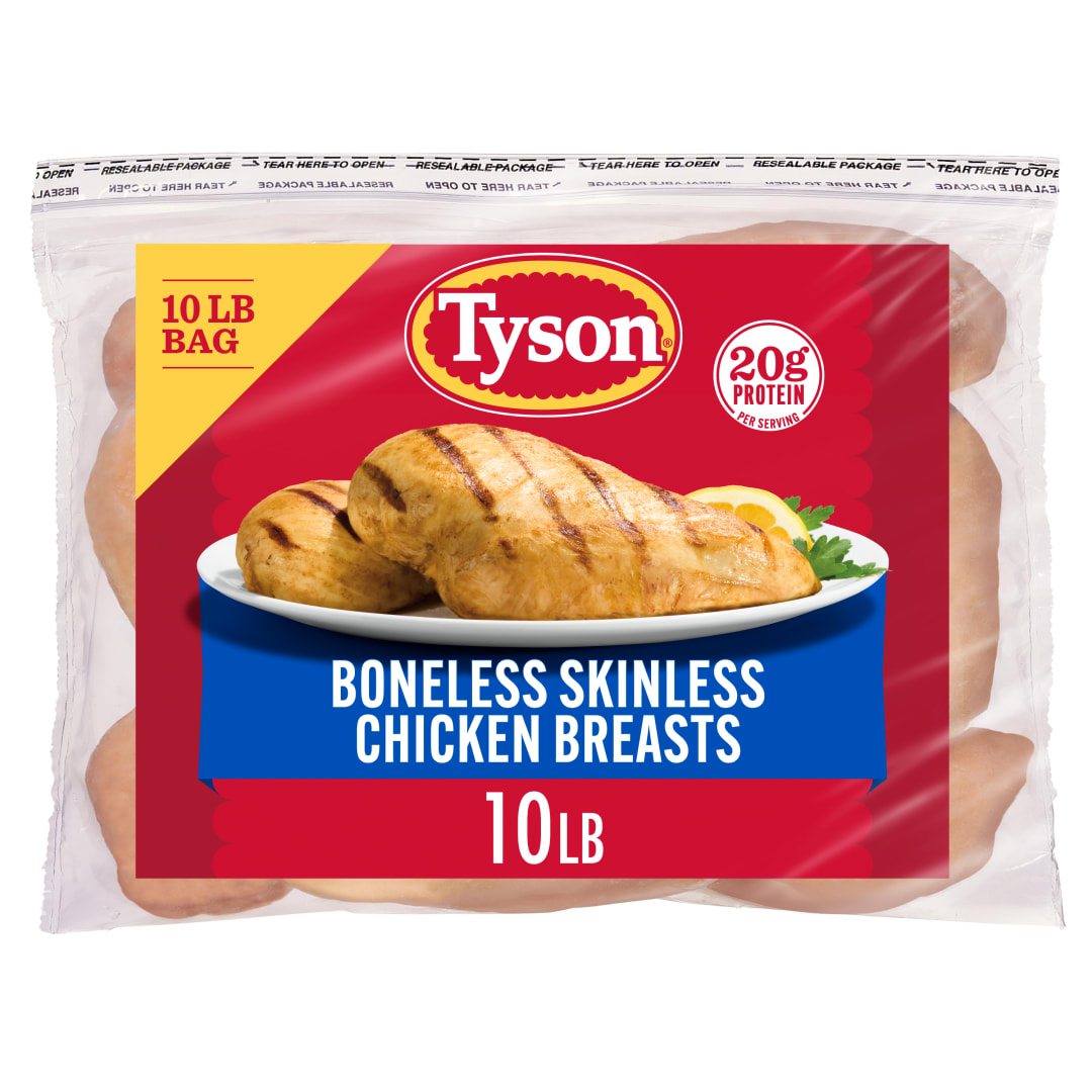 Tyson Boneless Skinless Chicken Breasts, 10 lb. (Frozen)