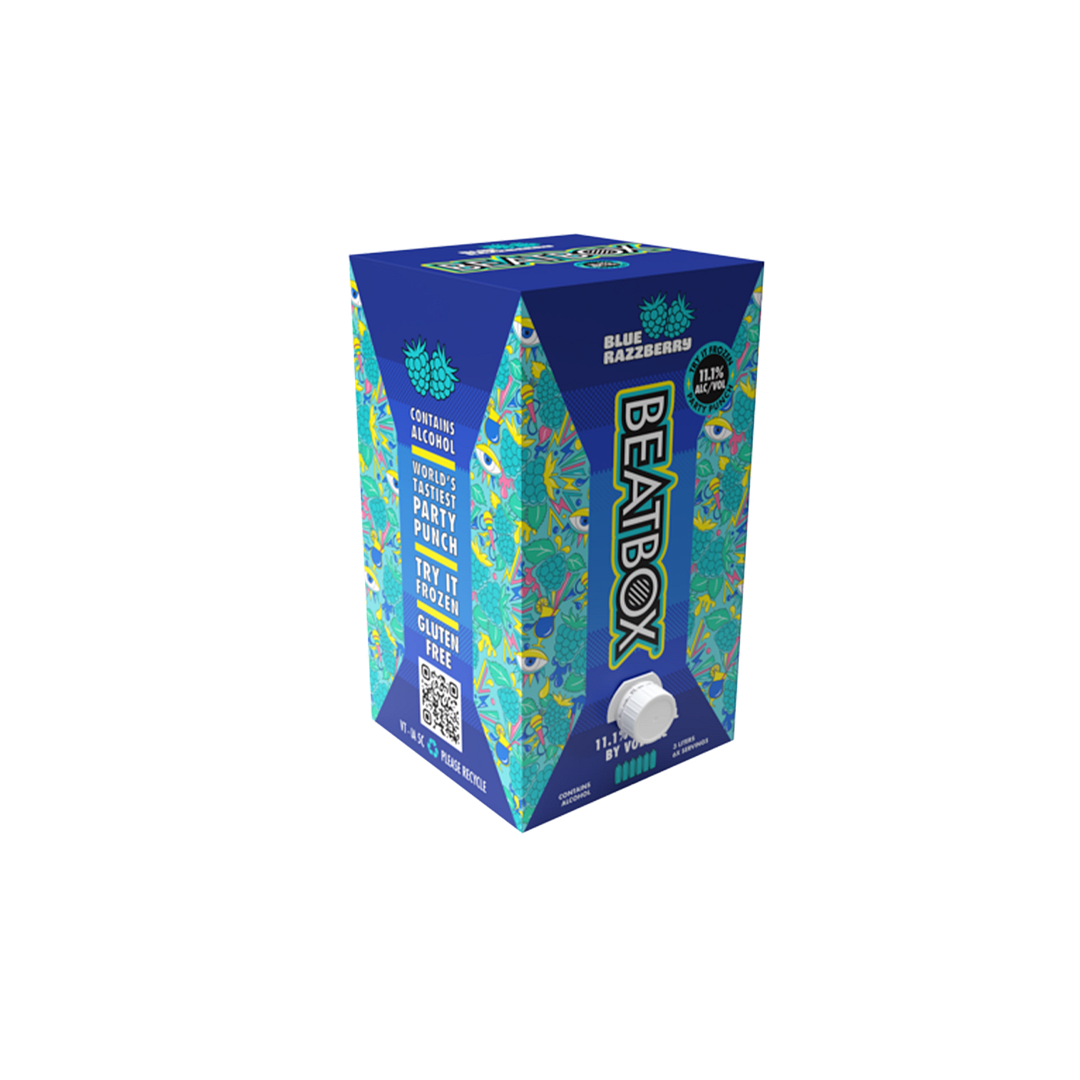BeatBox Blue Razzberry Flavored Alcoholic Beverage, Party Punch, 11.1% ABV, 3L Ready-to-Drink Cocktail