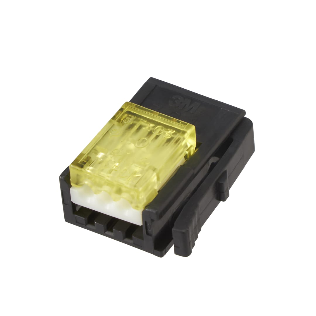 3M™ 37103-3122-000 FL 100, Mini Clamp II, Stiftstecker für die Kabelmontage, 03-polig, 24-26 AWG, 0,20 µm Au, Schwarz/Gelb