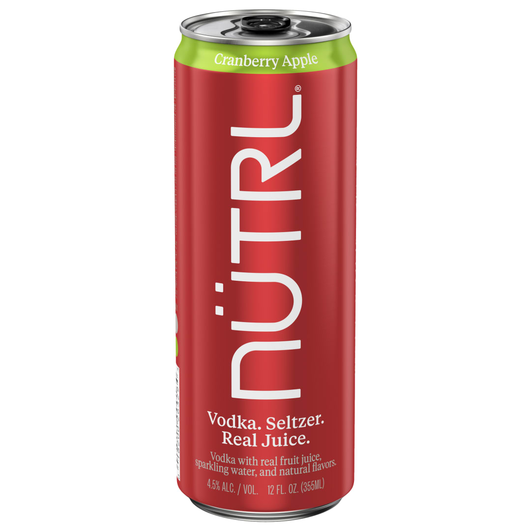 Nutrl Vodka Seltzer Cranberry Apple 12 oz Single CAN Sleek 4_5ABV