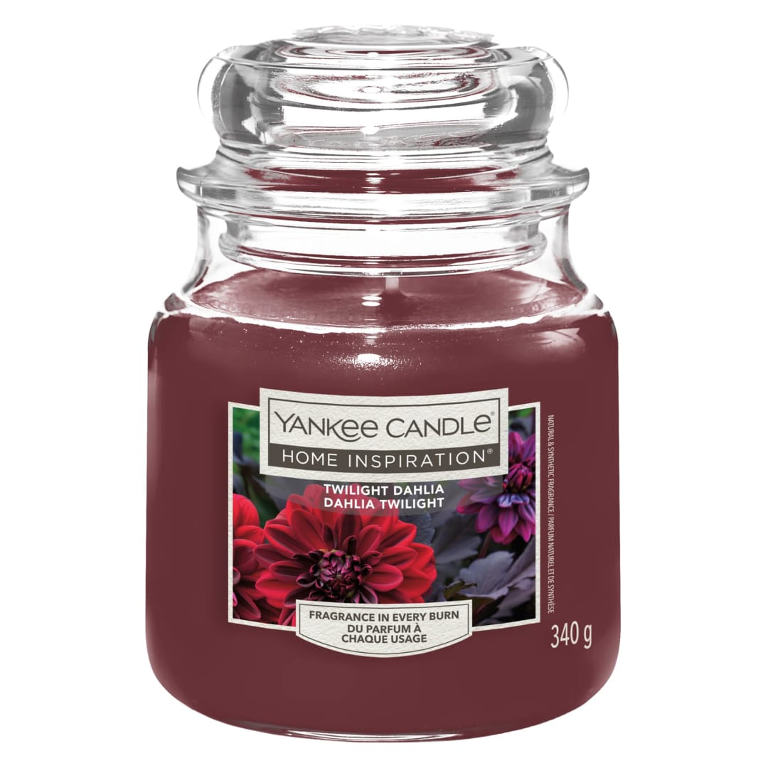 Yankee Candle Home Inspiration Scented Candle | Twilight Dahlia Medium Jar Candle | Burn Time: up to 60 Hours | Perfect Gifts for Women
