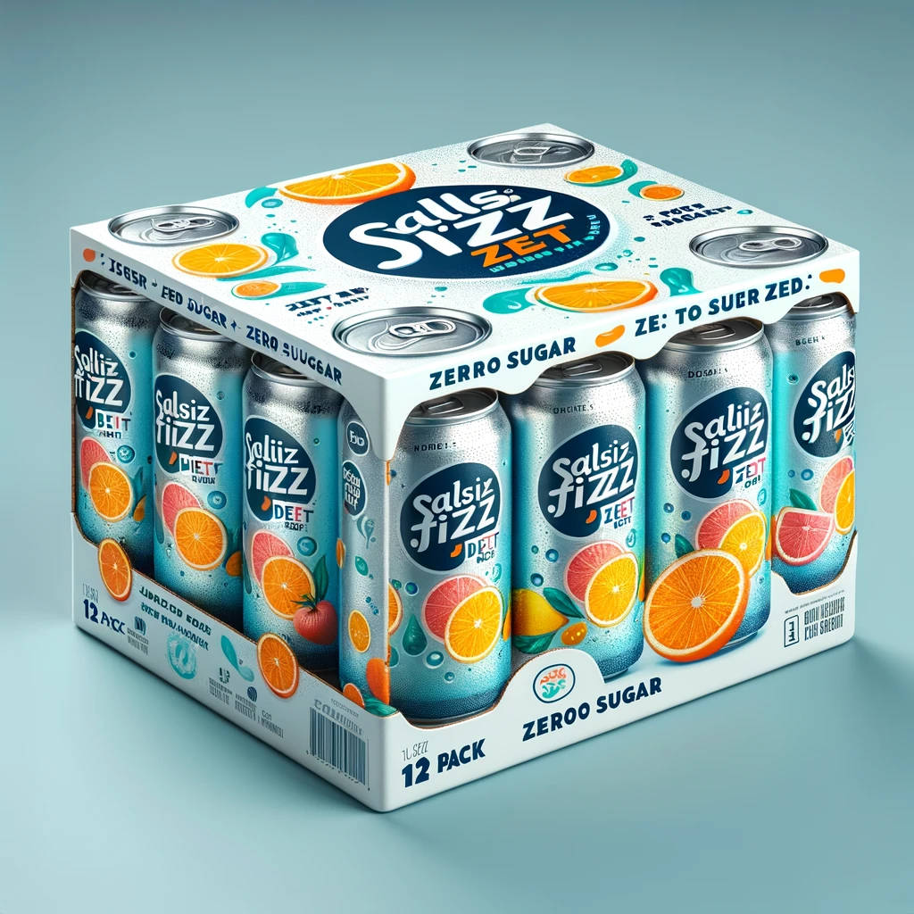SalsiFizz Diet Zest Fizz, 12 Pack of 12oz Cans