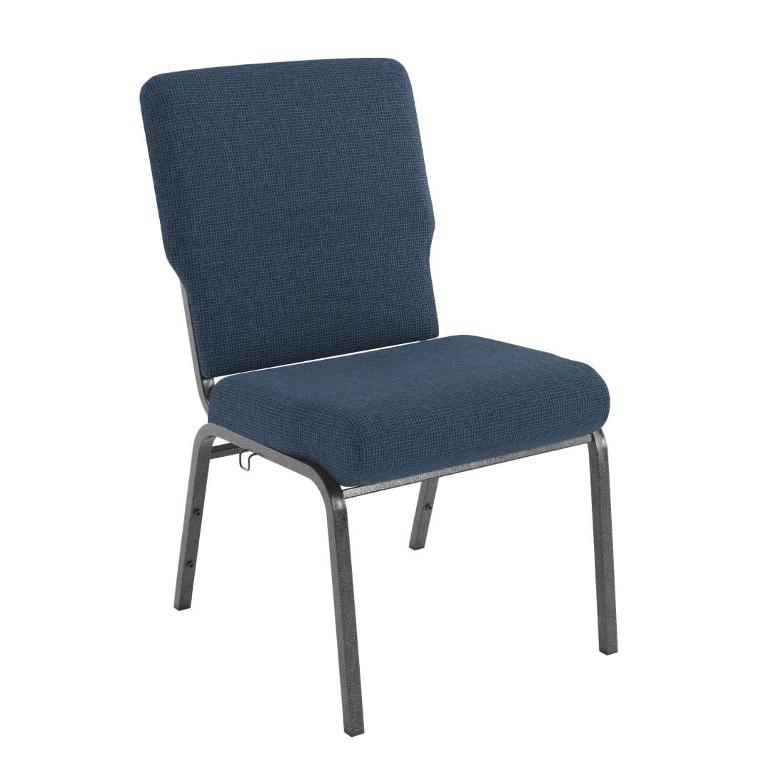 Advantage 20.5 in. Blue Basket Weave Molded Foam Church Chair