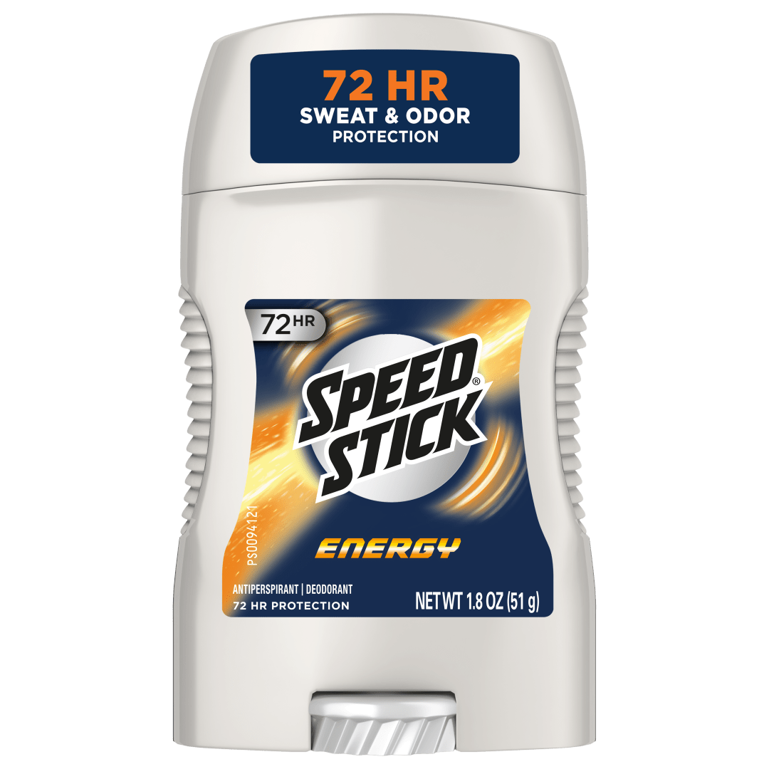Speed Stick Antiperspirant Deodorant for Men, 72 HR Sweat & Odor Protection, Energy Scent, 1.8 oz Stick