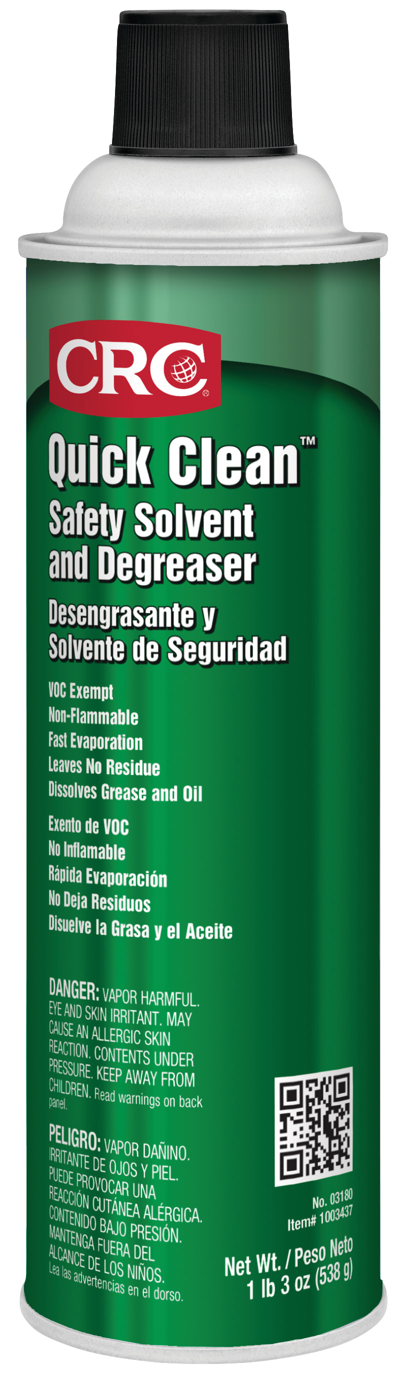 CRC Quick Clean Safety Solvent and Degreaser 1X19OZ