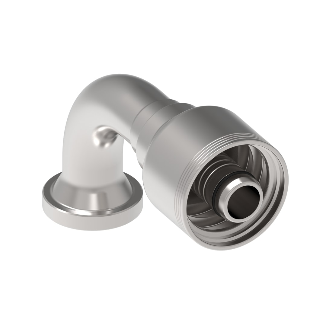 Aeroquip 1 1/4 Cd61 Flange 90 Degree X 3/4 Hose Fitting 4 Way