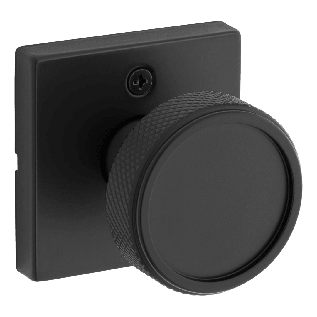 Raya Dummy Doorknob with Square Rosette in Matte Black