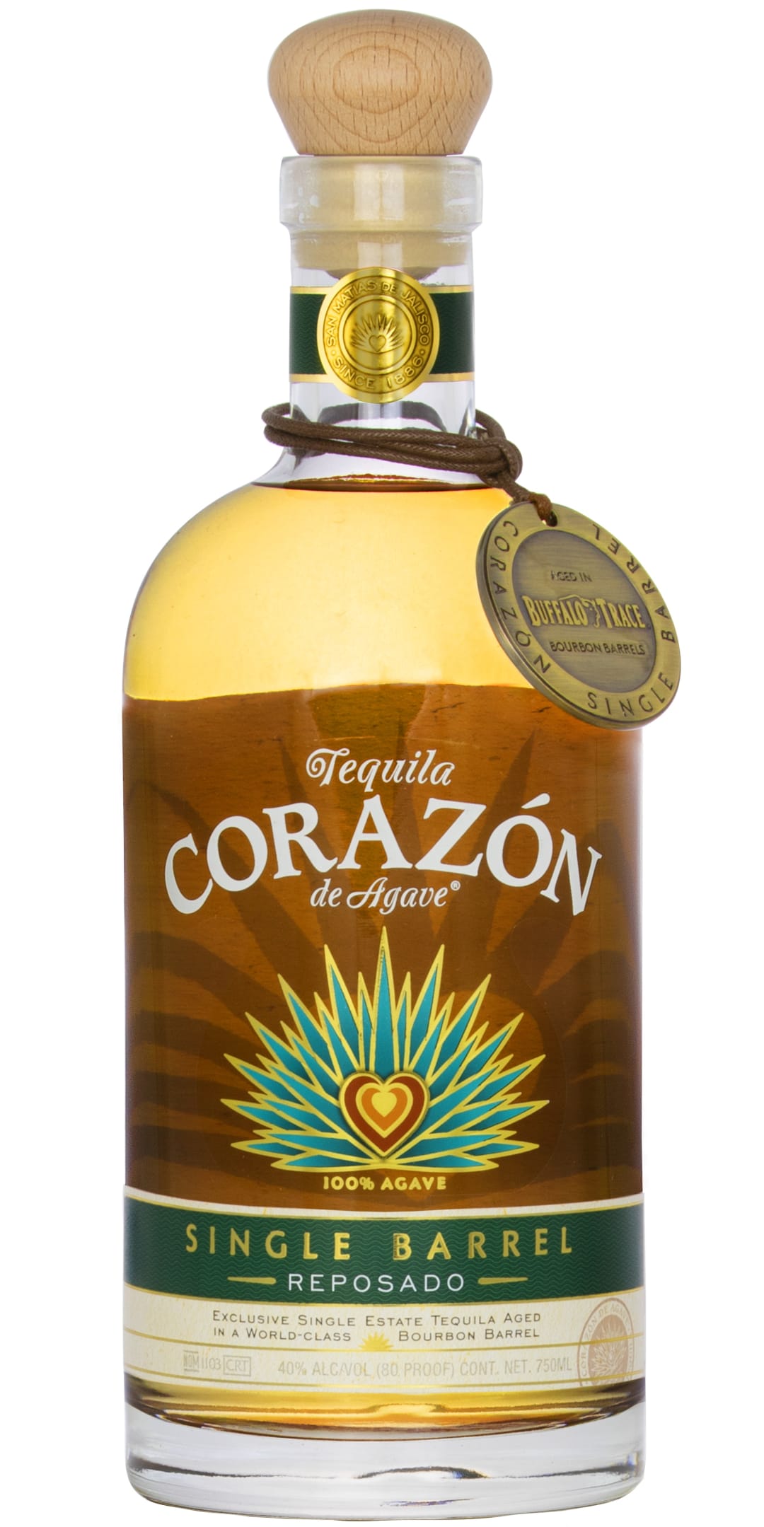 Corazón Single Barrel Reposado Tequila 750ml 80 Proof