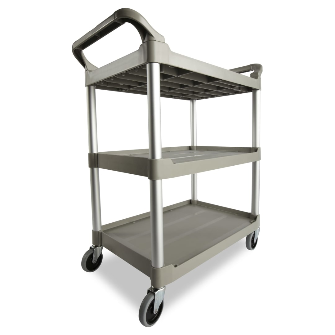 Service Cart with 4 In Swivel Casters, Black