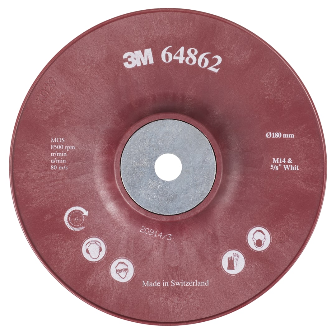 3M™ Vrúbkovaná Podložka Pod Vulkanfíbrové Disky, Červená, 180 mm, PN64862