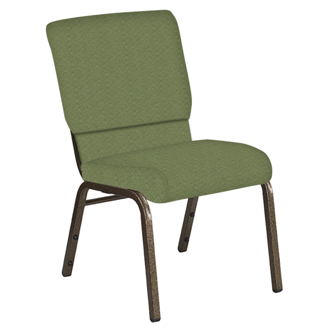 Embroidered 18.5''W Church Chair in Fiji Seaspray Fabric - Gold Vein Frame