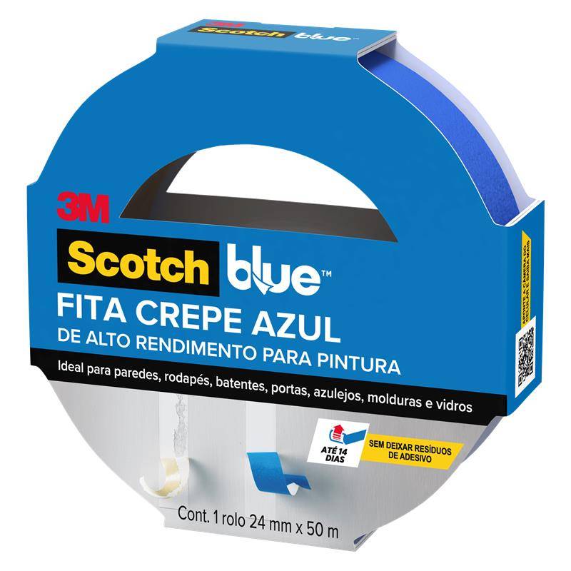 Fita Crepe Profissional 3M™ ScotchBlue™, 24 mm x 50 m