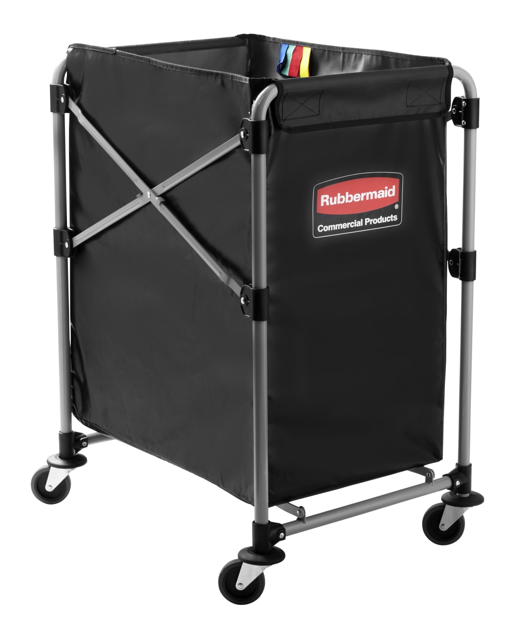 Rubbermaid Commercial Products Collapsible X Cart, 4 Bushels, Single Stream, Black