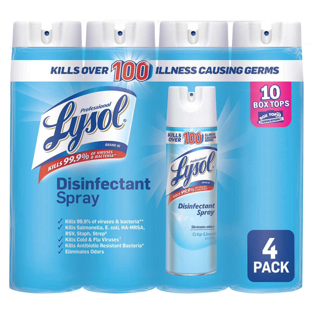LYSOL® Disinfectant Spray Crisp Linen 4x19 oz. 192 ct. - SAMS