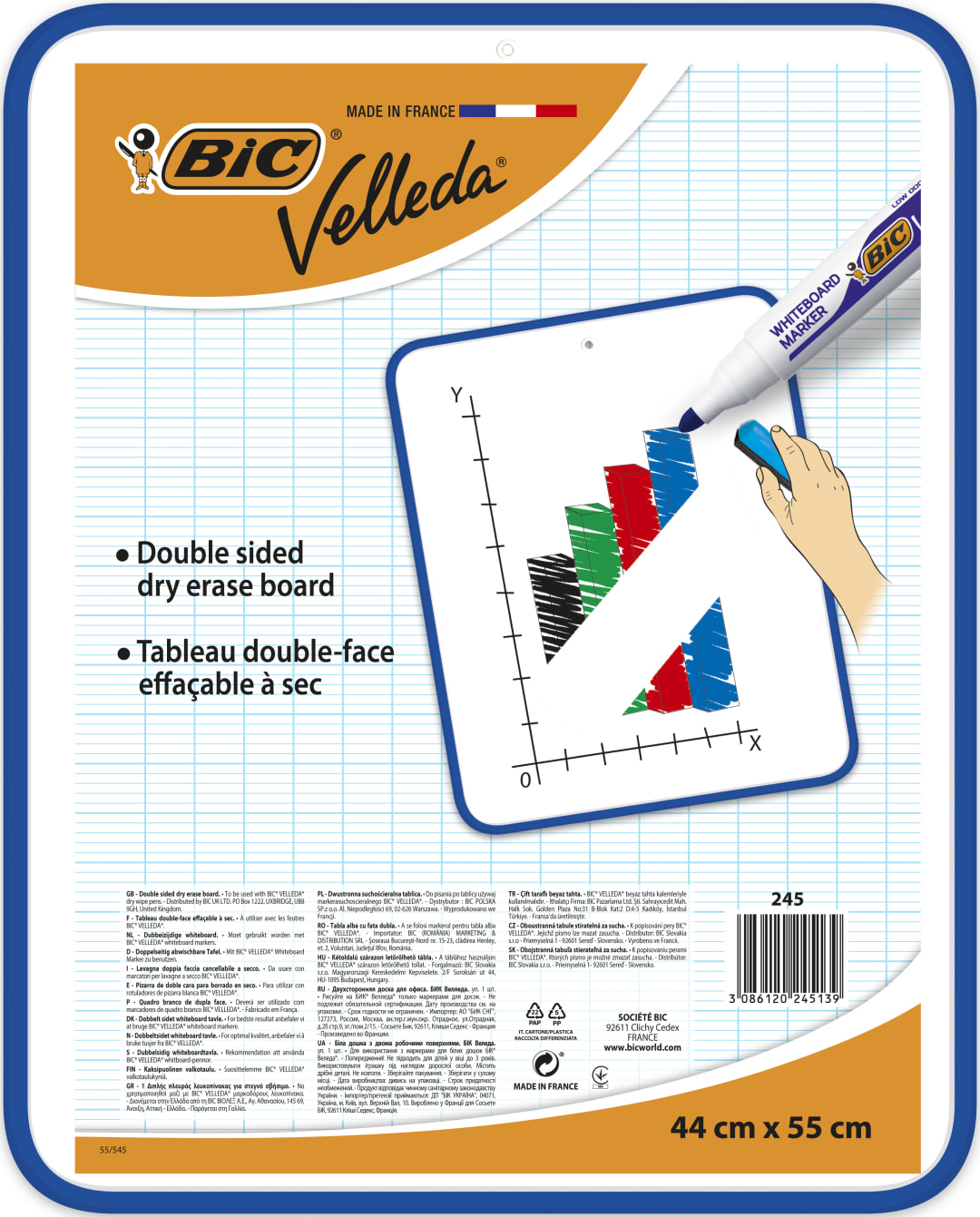 WHITEBOARD 44X55 CM BLUE EU