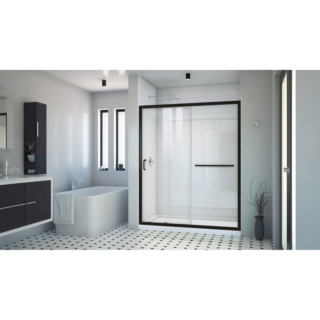 DreamLine Infinity-Z 30 inch D x 60 inch W x 74 3/4 inch H Semi ...
