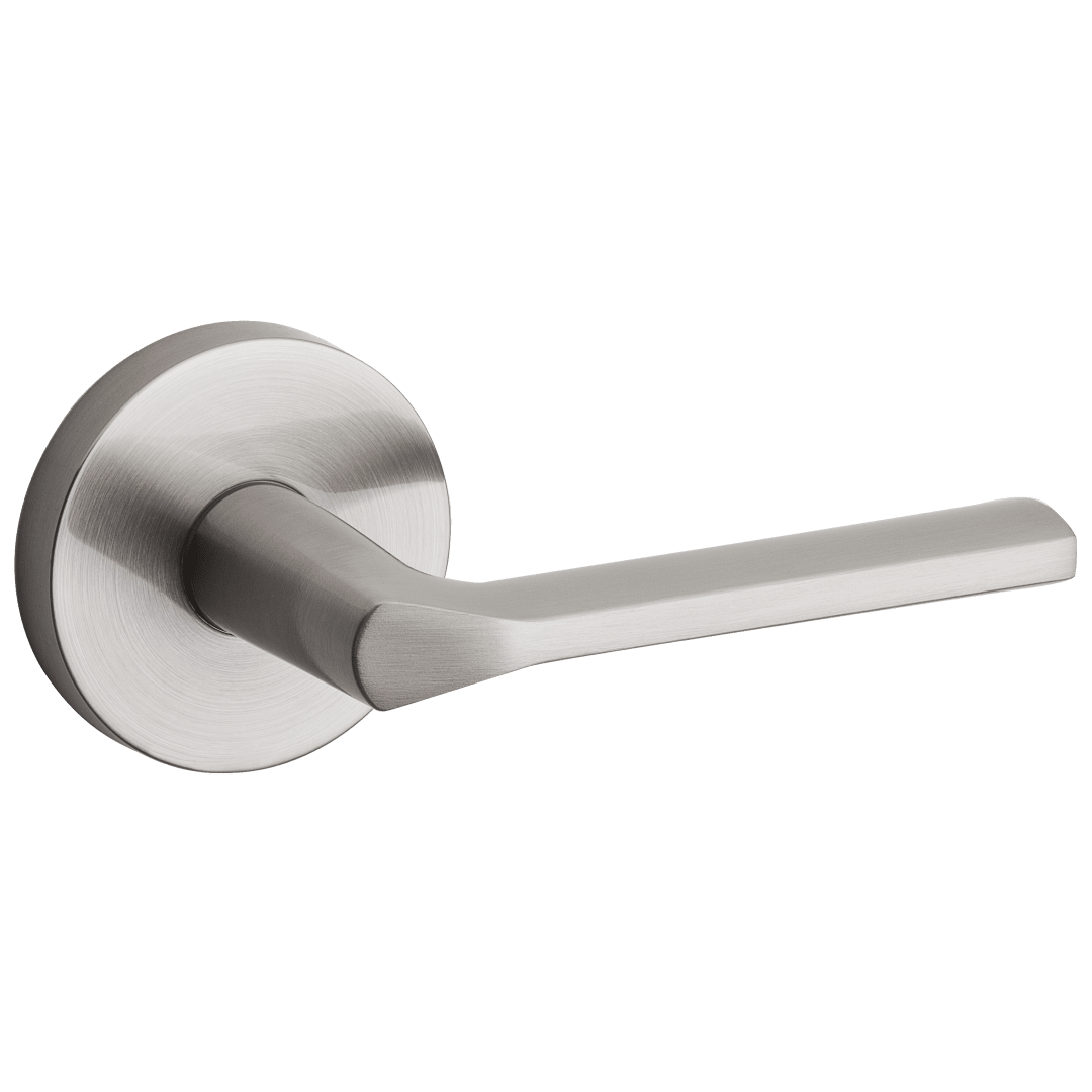 Lisbon Round Hall/Closet Lever in Satin Nickel