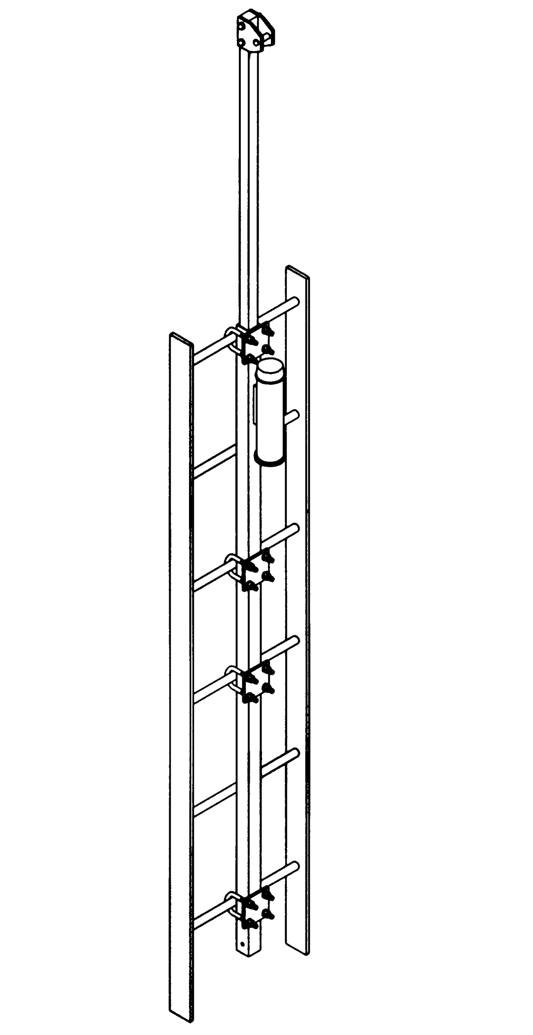3M™ DBI-SALA® Lad-Saf™ Cable Vertical Safety System Grab Bar Extension For Top Bracket, Galvanized Steel, 6116336