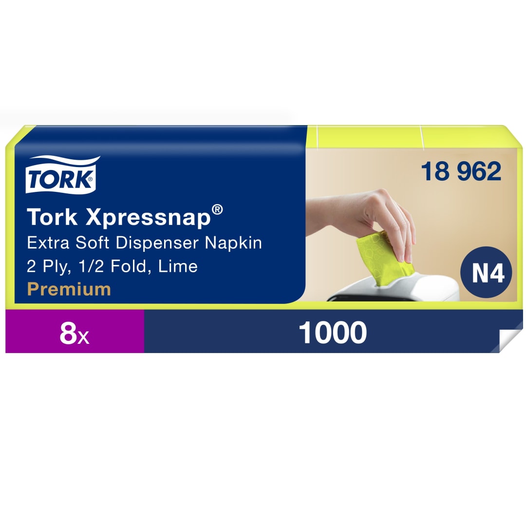 Tork Xpressnap® Extra Soft Lime Dispenser Napkin