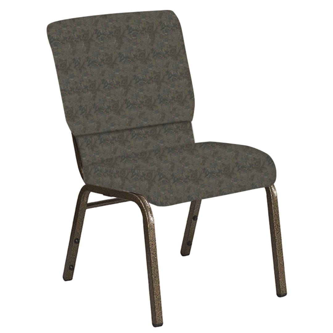 18.5''W Church Chair in Watercolor Sisley Fabric - Gold Vein Frame