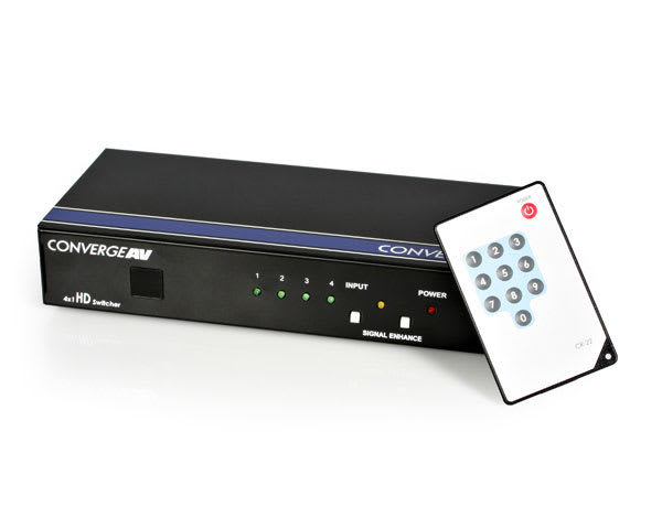 4 to 1 HDMI switcher with remote/RS-232