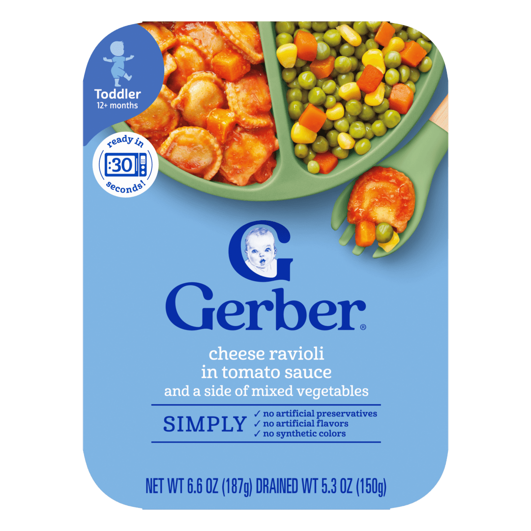 Gerber Toddler Food, Cheese Ravioli in Tomato Sauce, Mealtime for Toddler
